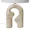 Abstract Table Lamp with Linen Drum Shade